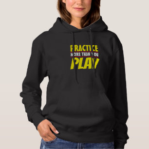 Practice More Motivational Phrase Red Typography Hoodie