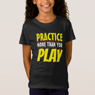 Practice More Motivational Phrase Red Typography T-Shirt