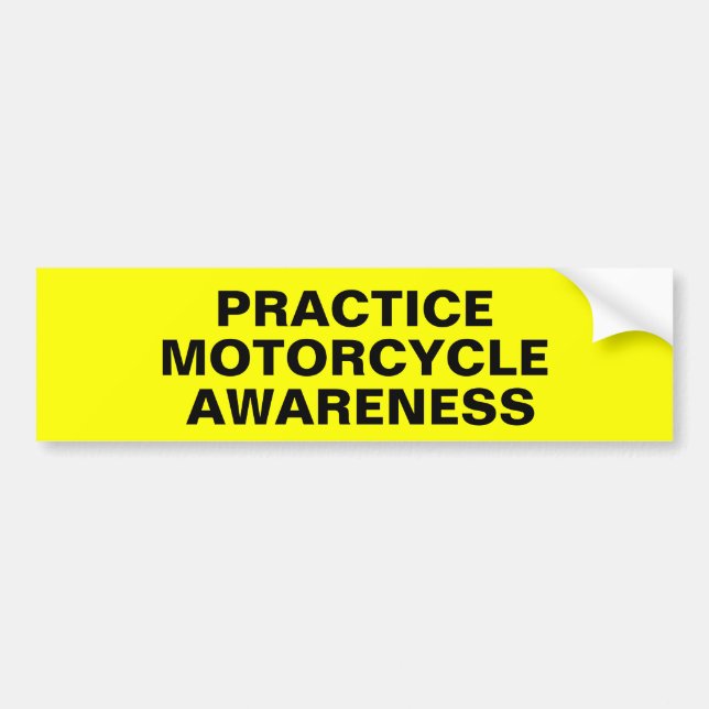 Practice Motorcycle Awareness Bumper Sticker (Front)
