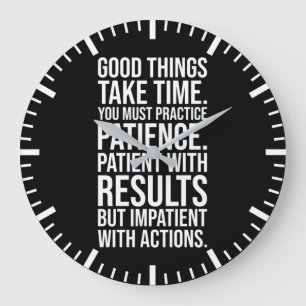 Practice Patience - Success Motivational Large Clock
