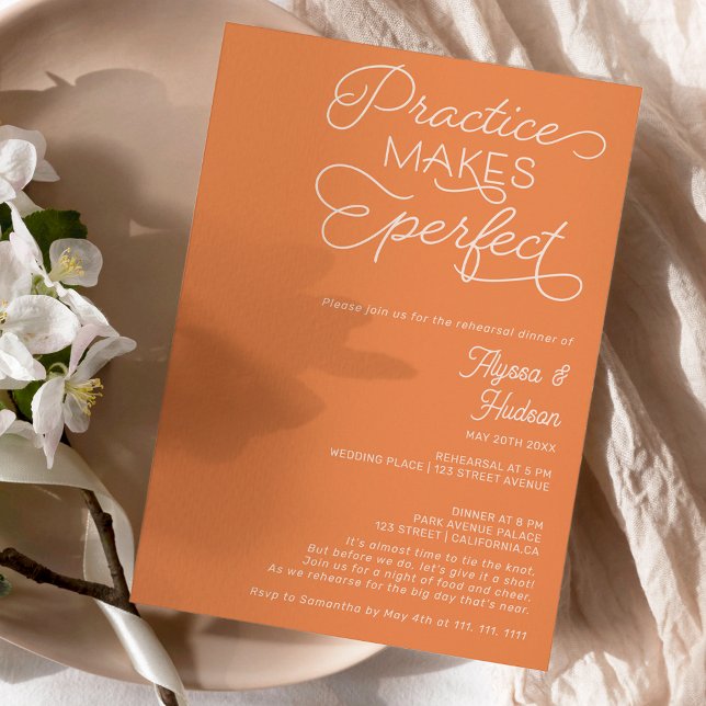 Practice perfect boho wedding rehearsal dinner invitation (Creator Uploaded)
