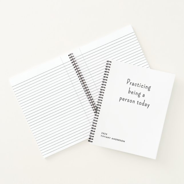 Practicing Being a Person Funny Introverts Gifts Notebook (Inside)