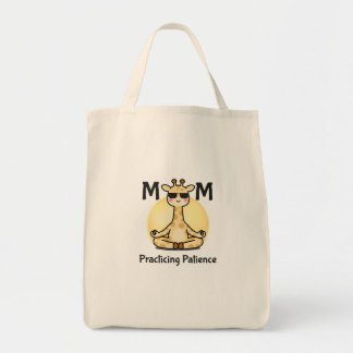 Practicing Patience | Funny Zen Giraffe Mum Tote Bag