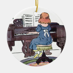 Practicing the Piano Ceramic Tree Decoration