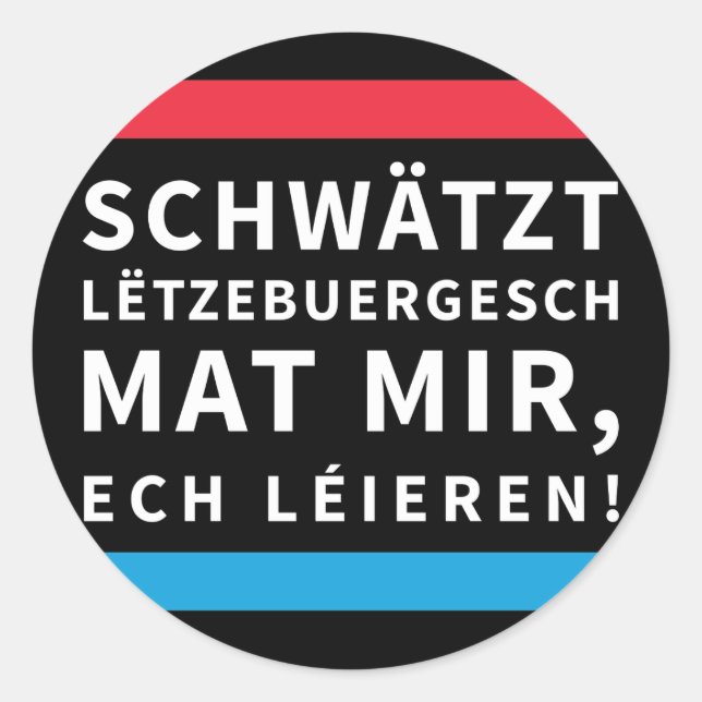 Practise Luxembourgish Black Sticker (Front)