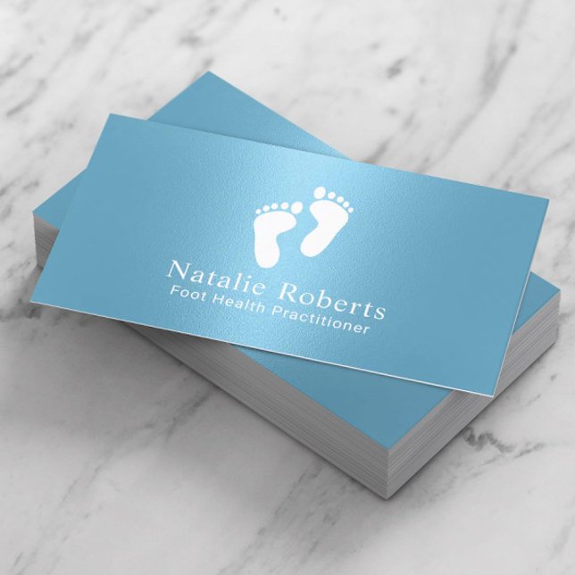 Practitioner Modern Baby Blue Foot Care Spa Business Card (Creator Uploaded)