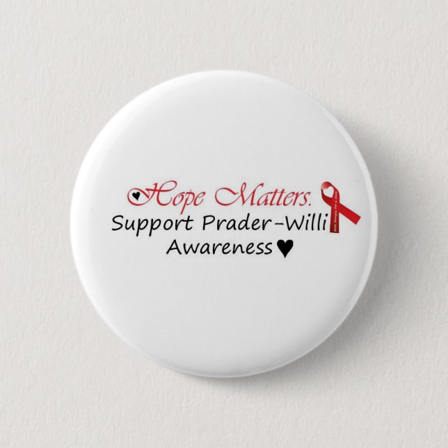 Prader-Willi Awareness 6 Cm Round Badge (Front)