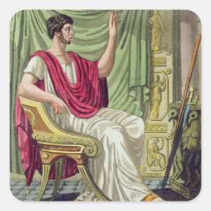 Praetor, No. 38 from 'Antique Rome', engraved by L Square Sticker