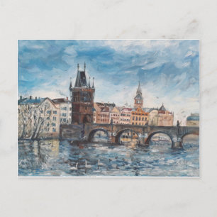 Prag - Charles bridge painting Postcard