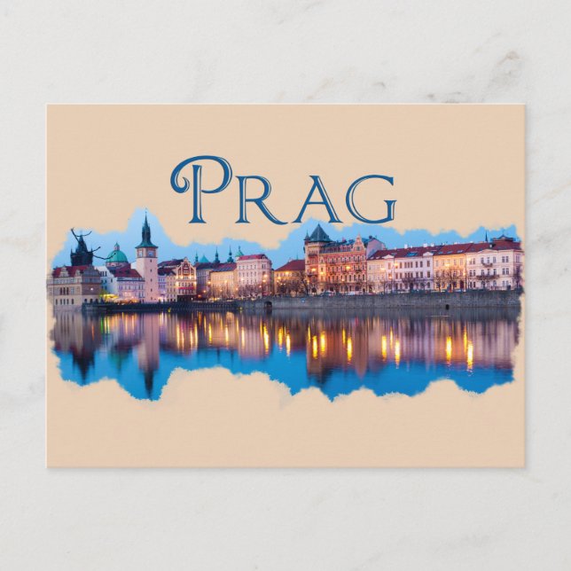 Prag: Evening Skyline Postcard (Front)