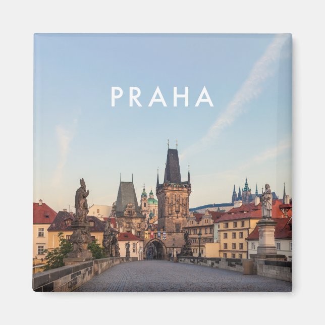 Prague 006E - Charles Bridge Morning Magnet (Front)