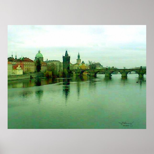 Prague 1 City Bridge Poster 2000 The MUSEUM Zazzle (Front)
