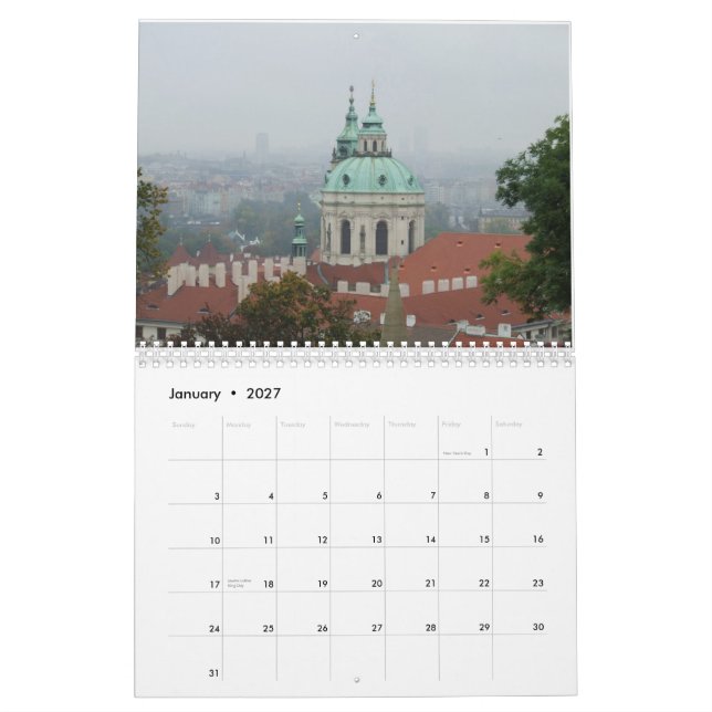 Prague 2012 Calendar (Jan 2027)