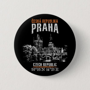 Prague 6 Cm Round Badge