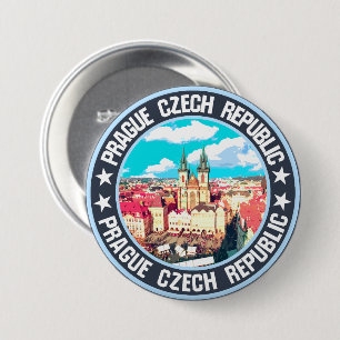 Prague 7.5 cm round badge