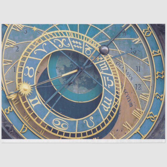 Prague Astrological Clock Decoupage Sheet (Front)