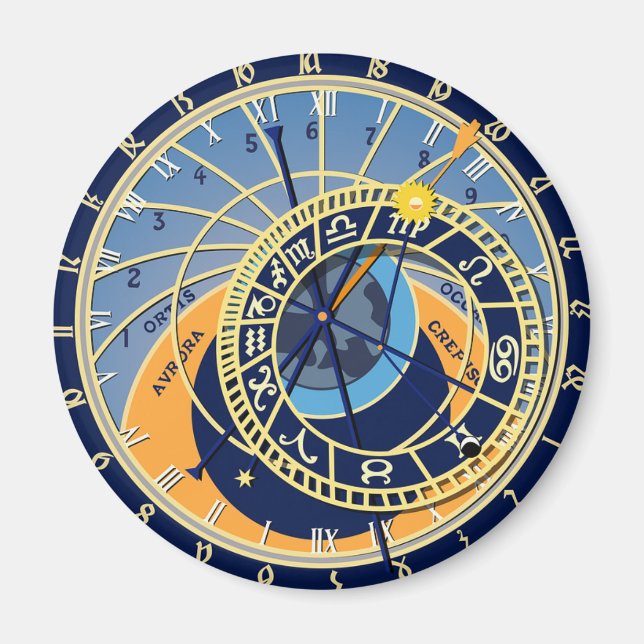 Prague Astrological Clock Magnet (Front)