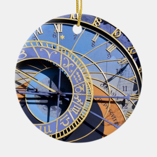 Prague - Astronomical Clock - Orloj (Christmas) Ceramic Tree Decoration (Front)