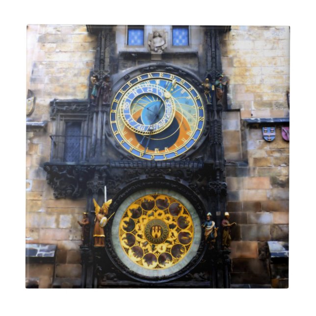 Prague Astronomical Clock Photo Tile (Front)