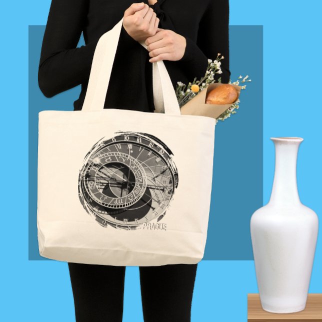 Prague, Astronomical Clock, Shopping Large Tote Bag (Creator Uploaded)