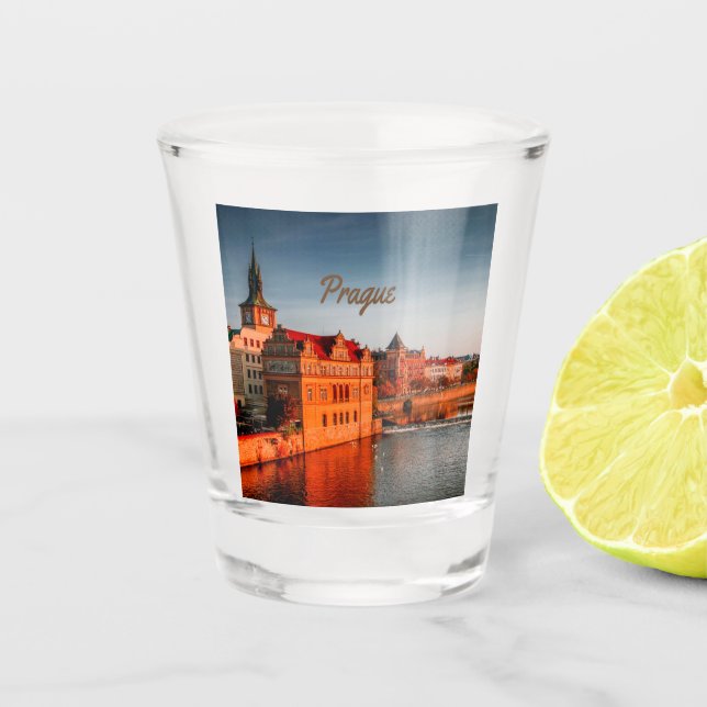 Prague Capital of the Czech Republic Shot Glass (Front)