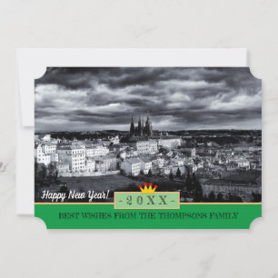 Prague Castle & Happy New Year! Card /Praha