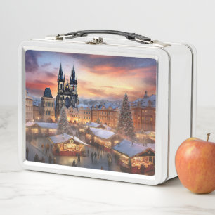 Prague castle metal lunch box