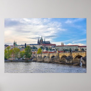 Prague Castle Overlooking the Charles Bridge Poster