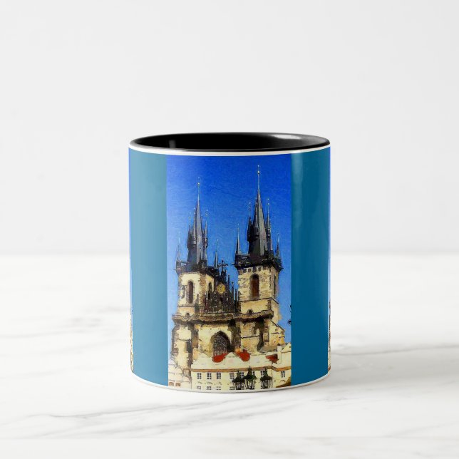 Prague Castle Two-Tone Coffee Mug (Center)