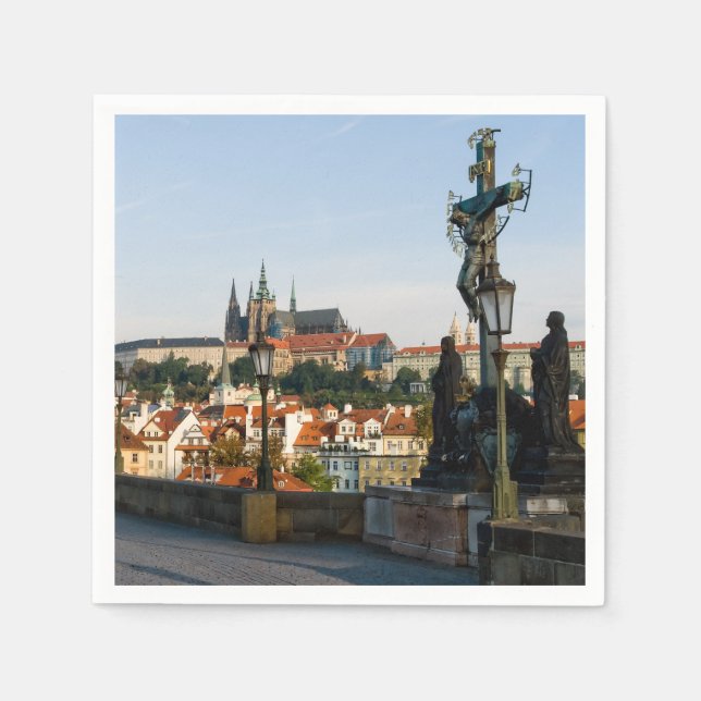 Prague Castle view from Charles bridge, Czech R. Napkin (Front)