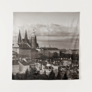Prague Castle with Saint Vitus Cathedral in Czech  Tapestry