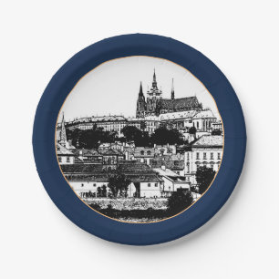 Prague, Cathedral, Castle - Czechia (Party) Paper  Paper Plate