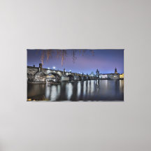 Prague Charles Bridge at Night