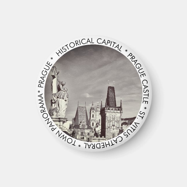 Prague, Charles Bridge, Castle - Czechia Magnet (Front)