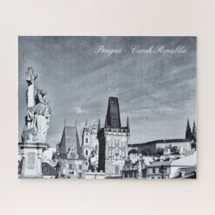 Prague, Charles Bridge, Castle - Czechia (vintage) Jigsaw Puzzle