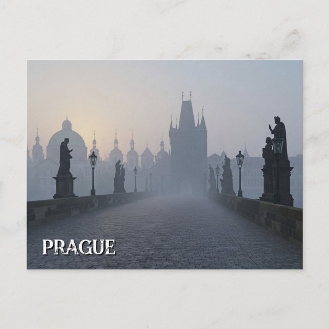 Prague Charles Bridge Travel Postcard (Front)
