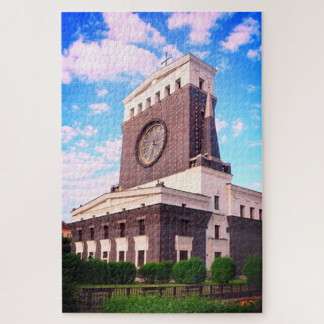 Prague & Church of Most Cacred Heart /Czechia Jigsaw Puzzle (Vertical)