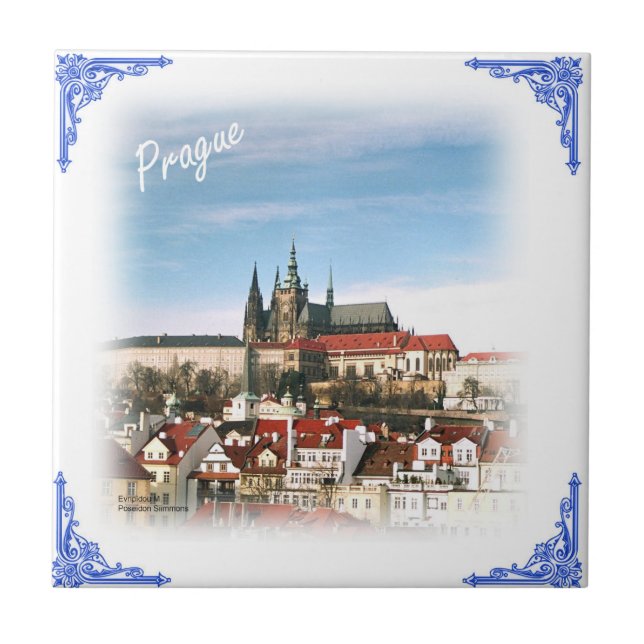 Prague city Czech republic tile (Front)