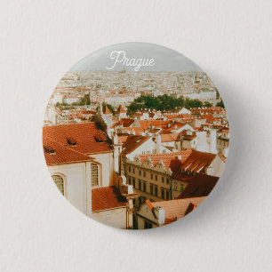 Prague Cityscape Souvenir 6 Cm Round Badge