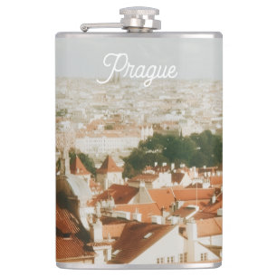 Prague Cityscape Souvenir Hip Flask