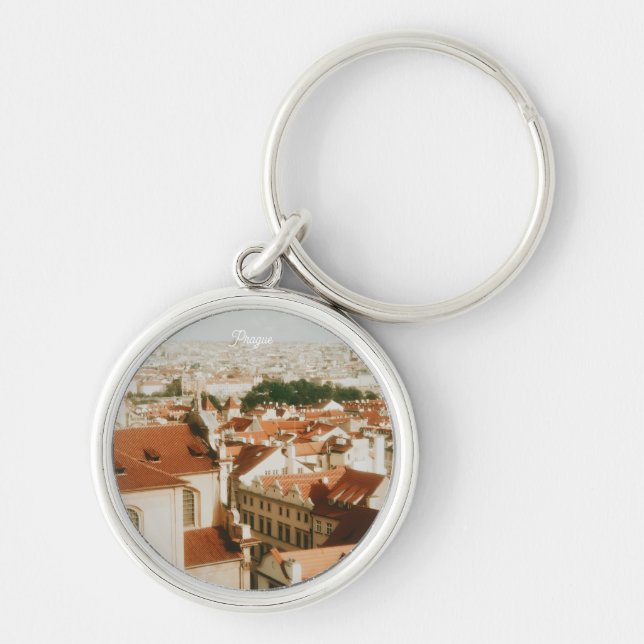 Prague Cityscape Souvenir Key Ring (Front)