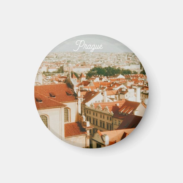 Prague Cityscape Souvenir Magnet (Front)