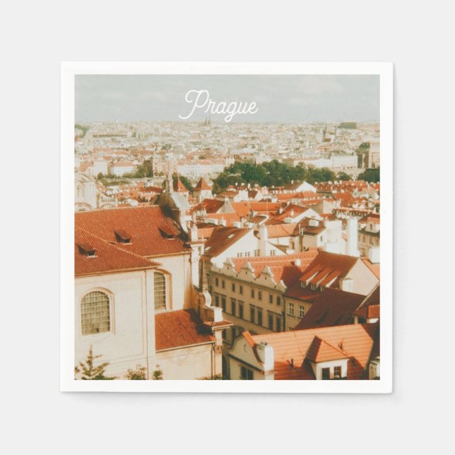 Prague Cityscape Souvenir Napkin (Front)