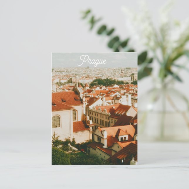Prague Cityscape Souvenir Postcard (Standing Front)