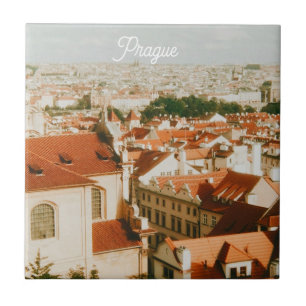 Prague Cityscape Souvenir Tile