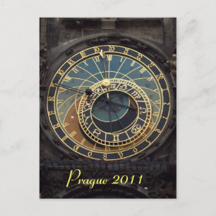 Prague clock postcard