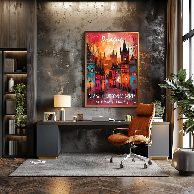 Prague Contemporary Art in Vibrant Style Poster (Creator Uploaded)