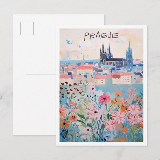 Prague Czech Art Travel  Postcard (Front/Back)
