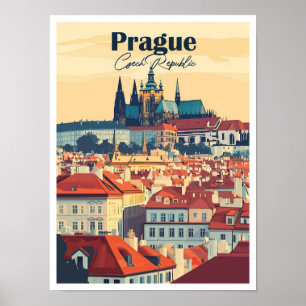 Prague Czech Artwork Travel Place illustration Poster