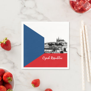 Prague & Czech flag - historical Czechia /sports Napkin